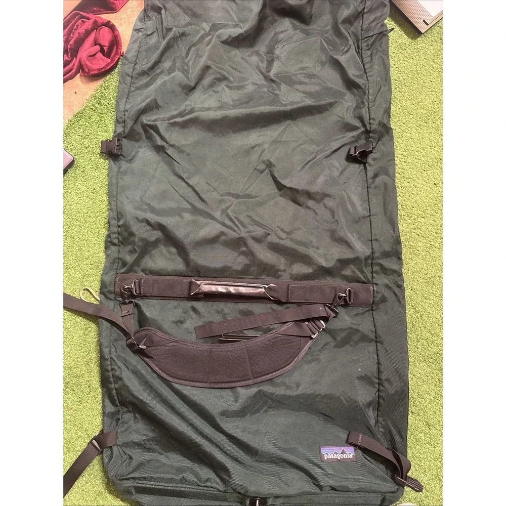 VTG Patagonia Travel Hanging Garment Trifold‎ Bag Shoulder Strap Full Zip Green